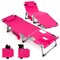 Folding Outdoor Lounge Chair with Adjustable Backrest and Cushioned Face Pillow